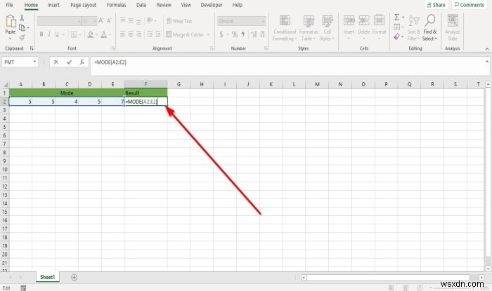 How to use the Mode function in Microsoft Excel