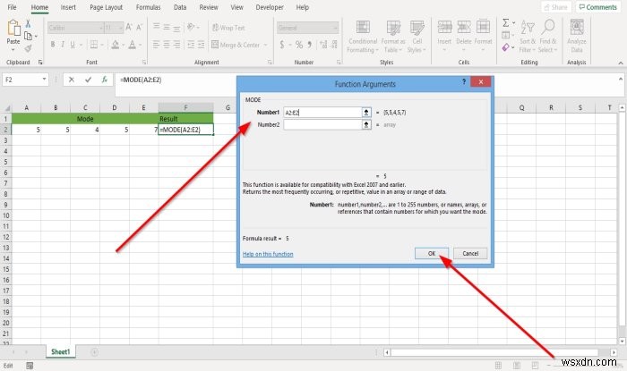 How to use the Mode function in Microsoft Excel