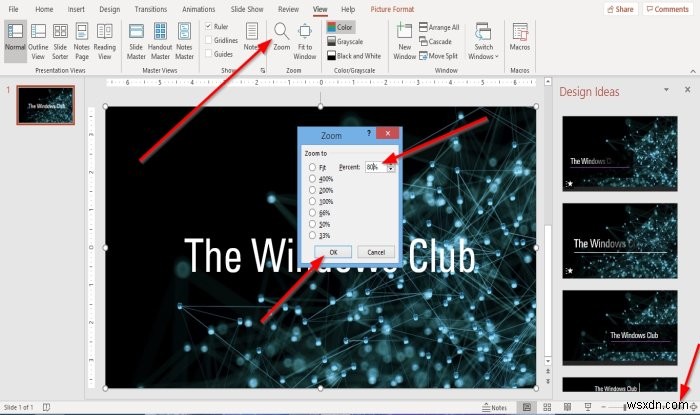 How to change the default Zoom level in Microsoft PowerPoint