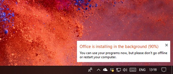 Office is taking a long to install or you’re on a slow connection