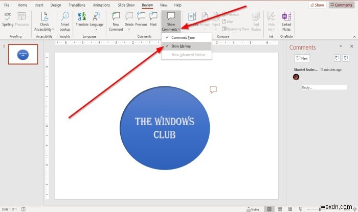 How to add Comments in Microsoft PowerPoint slides