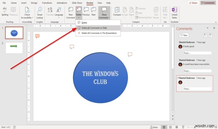 How to add Comments in Microsoft PowerPoint slides