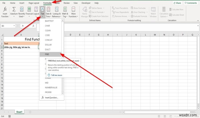 How to use the Find and FindB functions in Microsoft Excel