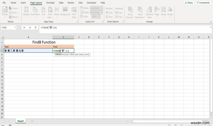 How to use the Find and FindB functions in Microsoft Excel