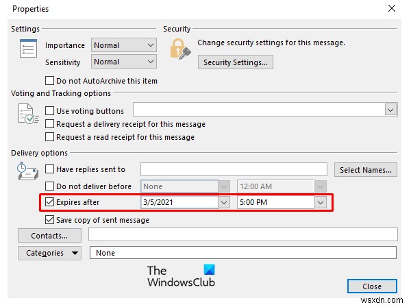 How to add Expiration Date to Emails in Outlook