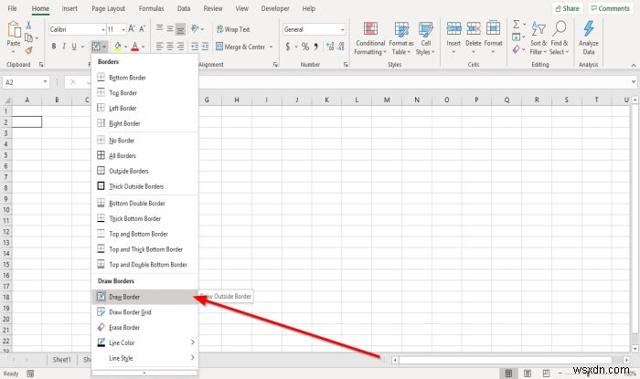 How to add or remove Borders to Cells in Microsoft Excel
