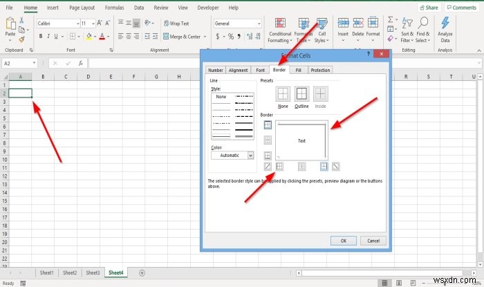How to add or remove Borders to Cells in Microsoft Excel