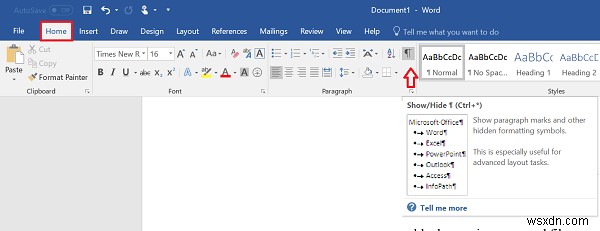 How to delete a blank page at the end of a Microsoft Word document