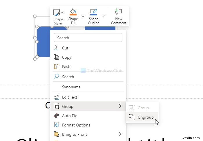 How to group or ungroup objects in PowerPoint Online and Google Slides