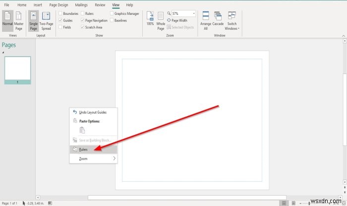 How to Show or Hide, and Use the Ruler Bar in Microsoft Publisher