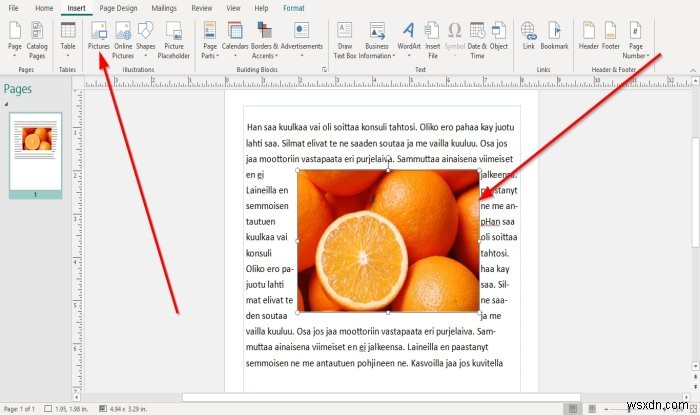 How to Position Images using Position Object in Microsoft Publisher