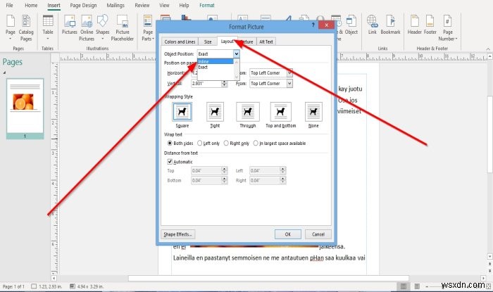 How to Position Images using Position Object in Microsoft Publisher