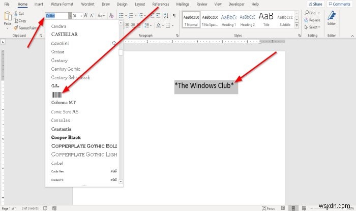 How to create a Barcode in Microsoft Word
