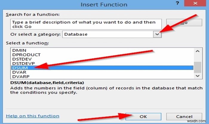 How to use DSUM function in Microsoft Excel