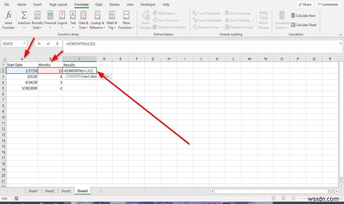 How to Use EDATE and EOMONTH Function in Excel