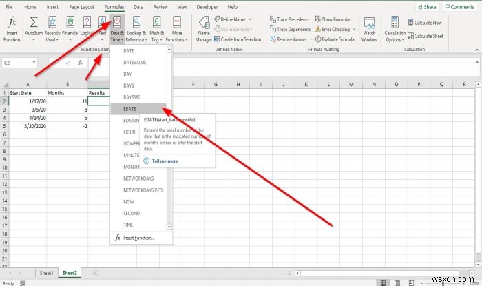 How to Use EDATE and EOMONTH Function in Excel