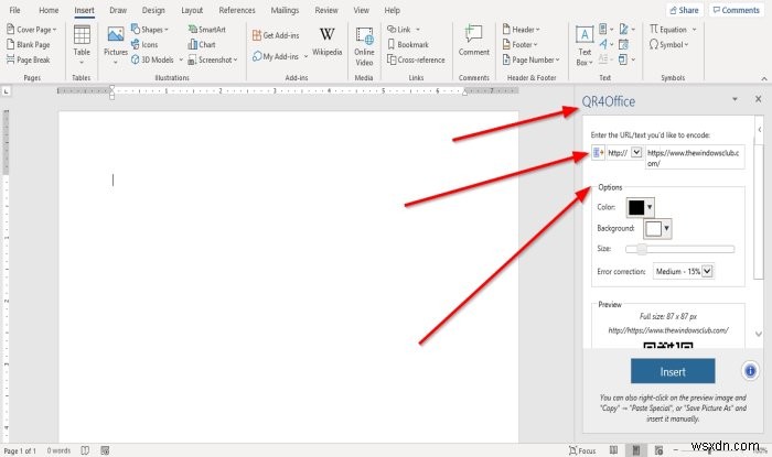 How to create a QR Code in Microsoft Word