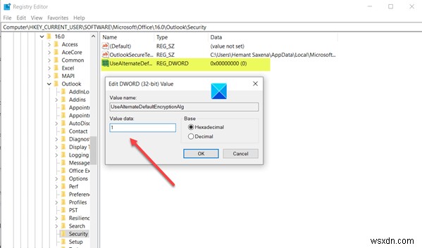 Your Digital ID name cannot be found by the underlying security system – Outlook error