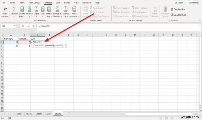 How to use INT and LCM Functions in Microsoft Excel