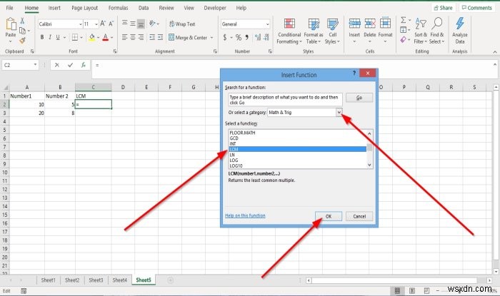 How to use INT and LCM Functions in Microsoft Excel