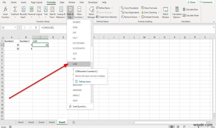 How to use INT and LCM Functions in Microsoft Excel