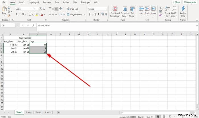 How to use DAYS and DAYS360 functions in Microsoft Excel