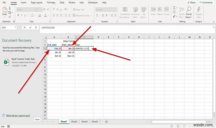 How to use DAYS and DAYS360 functions in Microsoft Excel