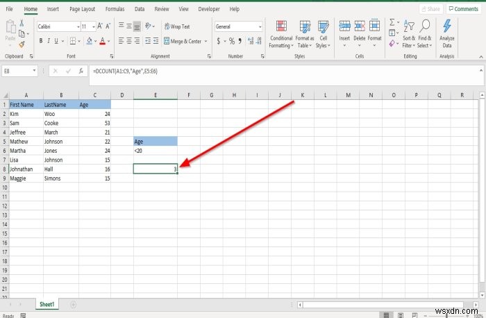 How to use the DCOUNT and DCOUNTA Function in Microsoft Excel