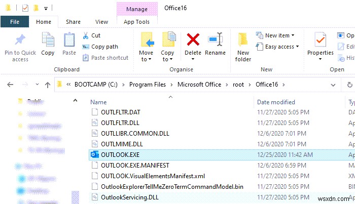 Where is Outlook.exe location on Windows 10?