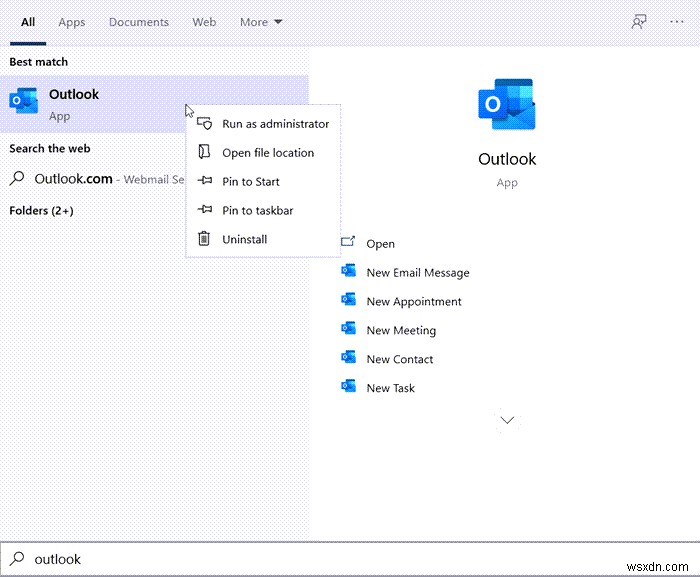 Where is Outlook.exe location on Windows 10?
