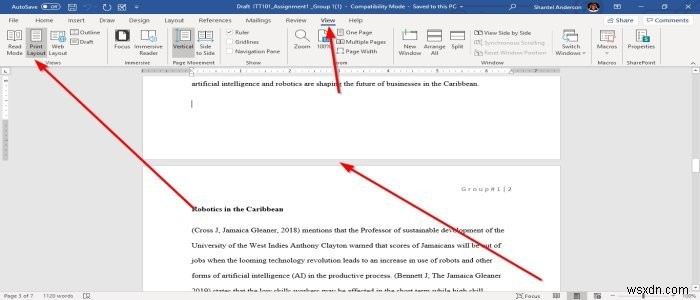 How to apply different Views to a Document in Microsoft Word