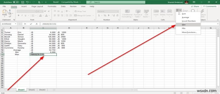 How to use MIN, Max, and AVERAGE Functions of Excel