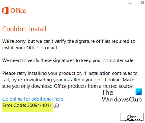 Fix Microsoft Office error codes 30029-4, 30029-1011, 30094-1011, 30183-39, 30088-4 on Windows 10
