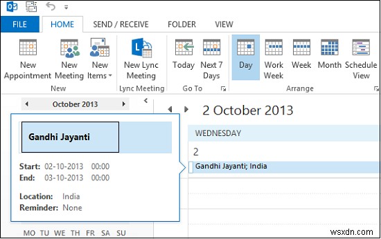How to create and add Holidays to Outlook Calendar