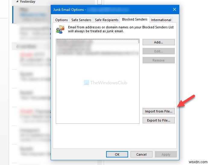 How to export or import Blocked and Safe Senders list in Outlook