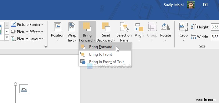 How to overlay pictures in Word