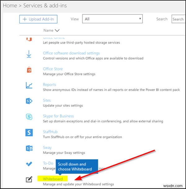 How to enable Microsoft Whiteboard for Office 365