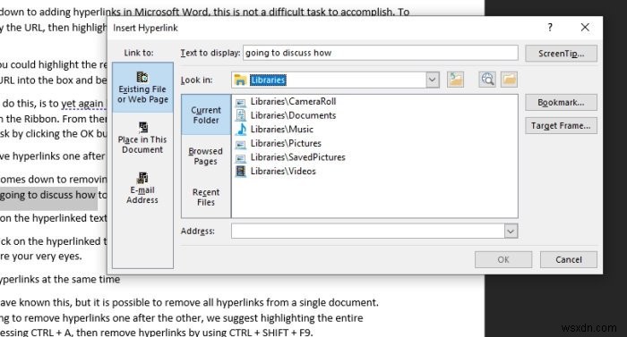 How to add and remove hyperlinks in Microsoft Word
