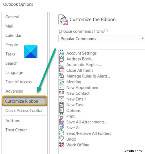 Instant Search Box missing in Outlook