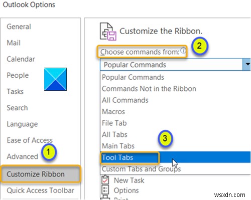 Instant Search Box missing in Outlook