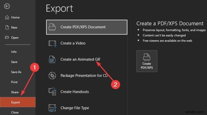 How to convert PowerPoint Slides to an animated GIF