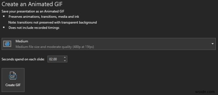 How to convert PowerPoint Slides to an animated GIF