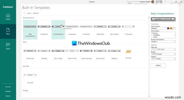 How to create posters or banners with Publisher