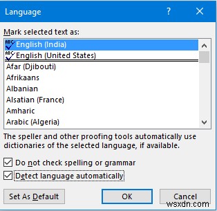 Grammar and Spell Check is not working in Microsoft Word