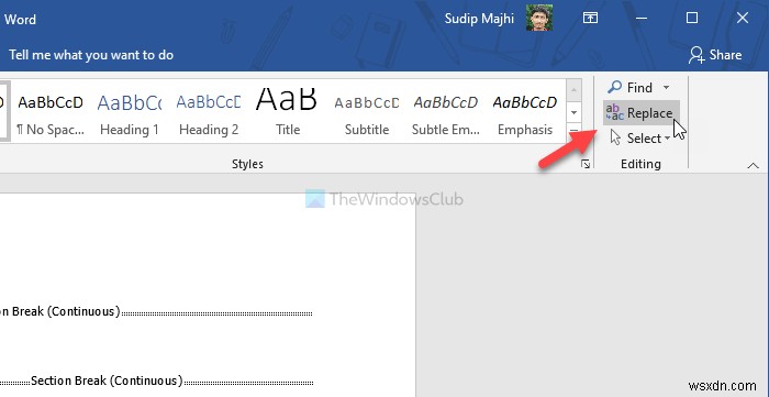 How to remove all section breaks in Word at once