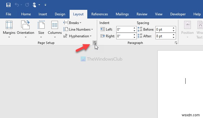 How to change default Gutter Margin size and position in Word