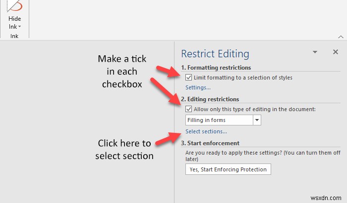How to lock a part of a Word document with a Password