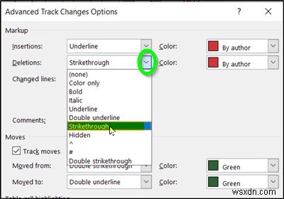 Delete button does not show strikethrough when Track Changes is enabled in Word