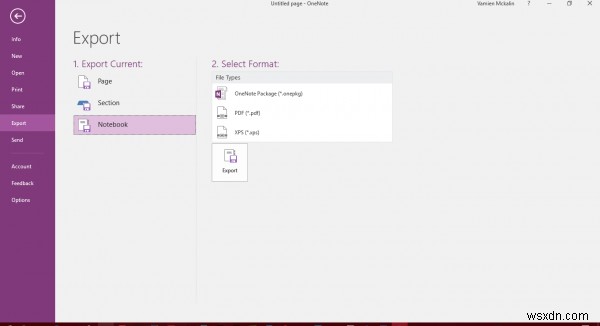 How to export OneNote files, notes, notebooks to different formats