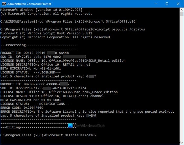 How to check the License Type and Activation Status of Microsoft Office